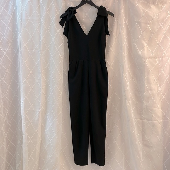 Love…ady Black Bow-strap Jumpsuits Size Small - Picture 2 of 8